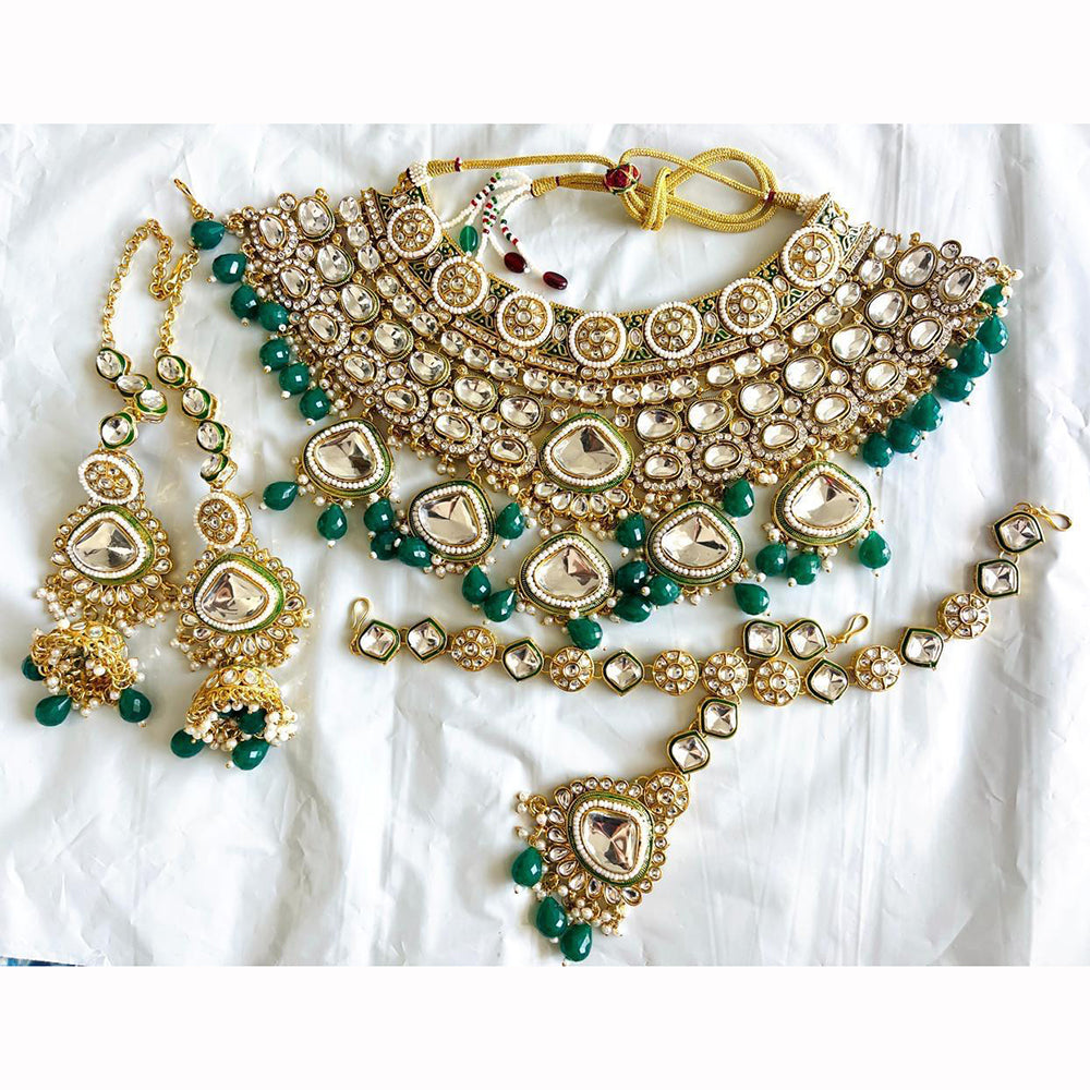 India Art Ethnic Kundan Stone Beaded And Pearl Necklace Set