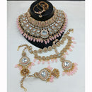 India Art Royal Kundan Stone And Pearl Meenakari Semi Bridal Necklace set