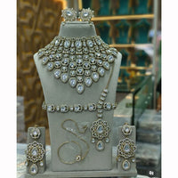 India Art Royal Kundan Stone And Pearl Semi Bridal Necklace set