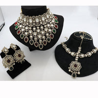 India Art Royal Kundan Stone And Pearl Semi Bridal Necklace set