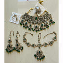 India Art Royal Kundan Stone And Pearl Semi Bridal Necklace set