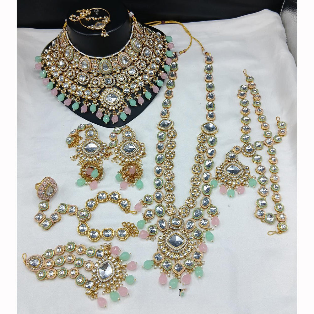 India Art Glamorous Crystal Stone Beads Bridal Jewellery Set