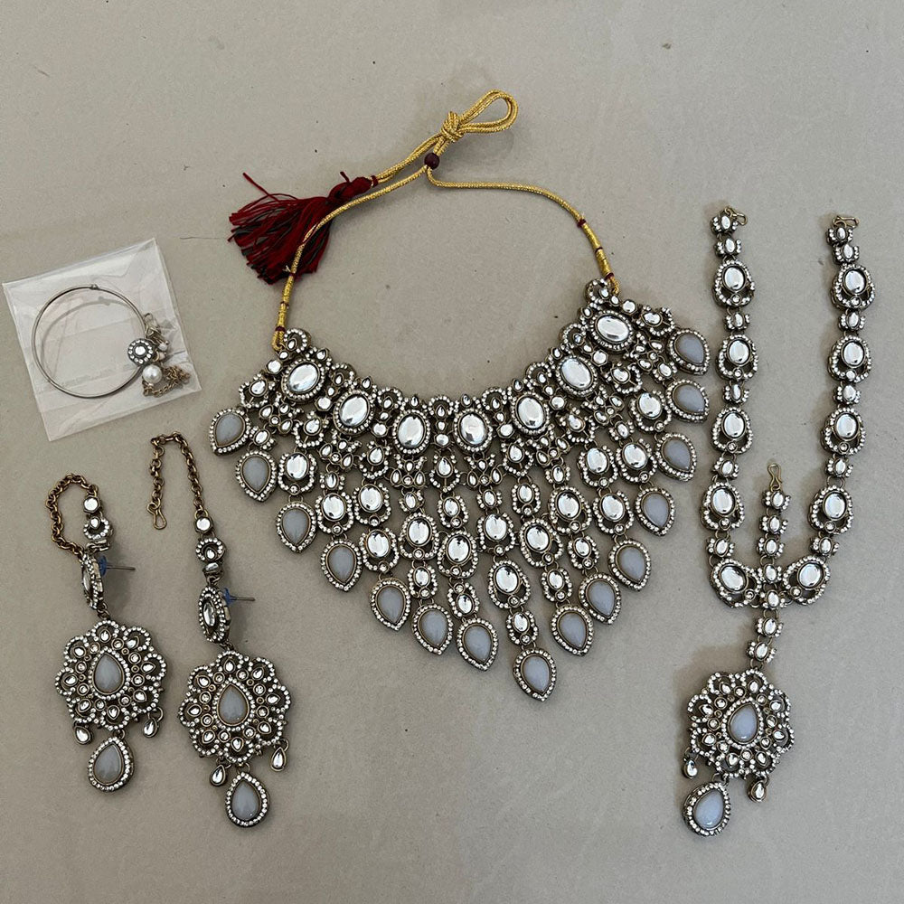 India Art Royal Polki Kundan Stone Necklace Set