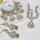 India Art Royal  Pearl Kundan Stone Pearl And Beads Semi Bridal Necklace Set