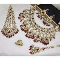 India Art Heritage Glow Pota Stone Pearl And Beaded Necklace Set