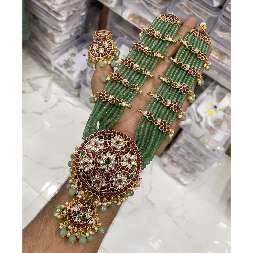 India Art Heritage Grace Kundan Stone Pearl And Beaded Long Necklace Set