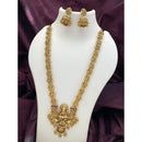 India Art Classic Temple Grace Pota Stone And Pearl Long Necklace Set