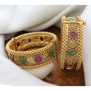 India Art Royal Pota Stone Openable Bangles Set