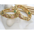 India Art Royal Pota Stone Openable Bangles Set