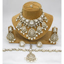 India Art Royal Kundan Stone And Pearl Semi Bridal Necklace set