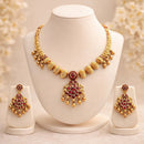 Kavita Art Premium  Pota Stone And Pearl Necklace Set