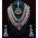 India Art Gorgeous Kundan Beads And Pearl Double Layer Necklace Set