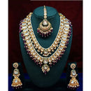 India Art Gorgeous Kundan Beads And Pearl Double Layer Necklace Set