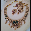 India Art Ethnic Pota Stone Pearl And Beads Necklace Set