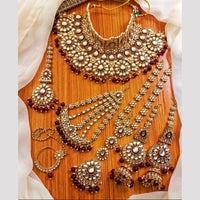 India Art Gold Plated Kundan Stone And Meenakari Beads Bridal Set