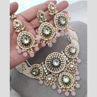 Sai Fashion Elegant Kundan Stone And Beads Choker Necklace Set