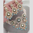 Sai Fashion Elegant Kundan Stone And Beads Choker Necklace Set