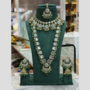 Sai Fashion Royal Kundan Stone And Beads Double Necklace Set