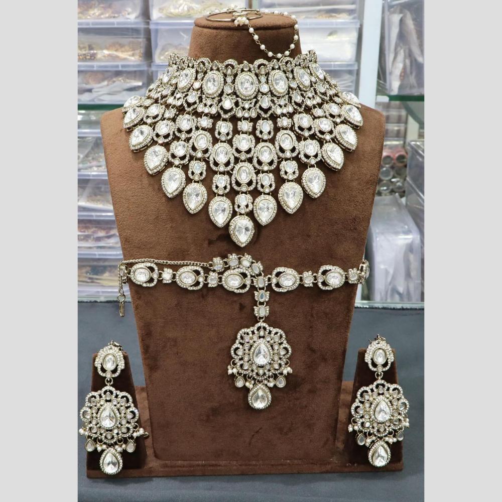 Sai Fashion Designer Kundan And Beads Semi-Bridal Necklace Set