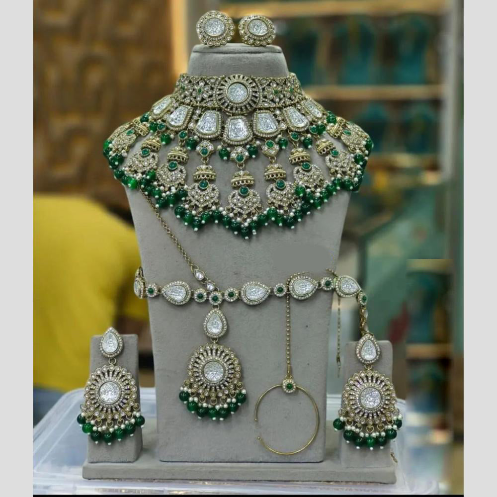 Sai Fashion Designer Kundan And Beads Semi-Bridal Necklace Set
