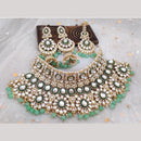 India Art Classic Kundan Stone And Pearl Meenakari Choker Necklace Set for Women