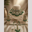 India Art Royal Kundan Stone And Pearl Semi Bridal Necklace set
