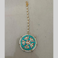 India Art Royal Kundan Stone And Pearl Meenakari Designer Maangtikka (Pack of 3)