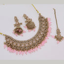 India Art Sparkling Crystal Stone And Beads Necklace Set