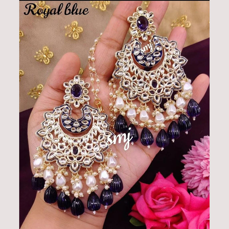 Pooja Bangles Gold Plated Kundan Stone Kanchain Earrings