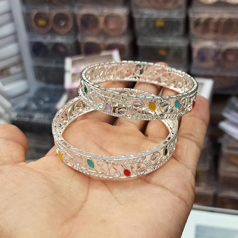 Pooja Bangles Silver Plated Bangle Set