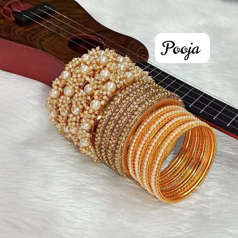 Pooja Bangles Gold Plated Velvet Bangles Set