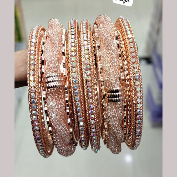 Pooja Bangles Rose Gold Plated Bangle Set