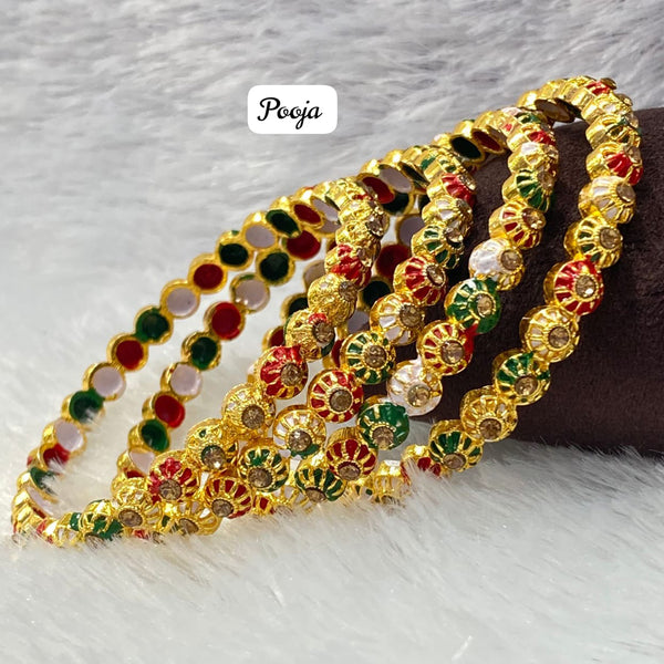 Pooja Bangles Gold Plated Bangle Set