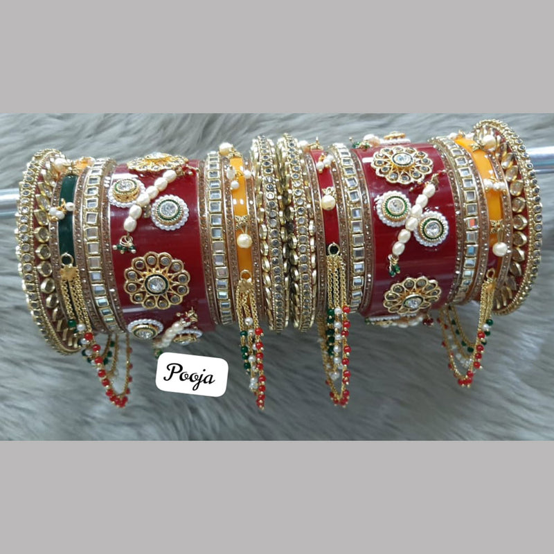 Pooja Bangles Gold Plated Bangle Set