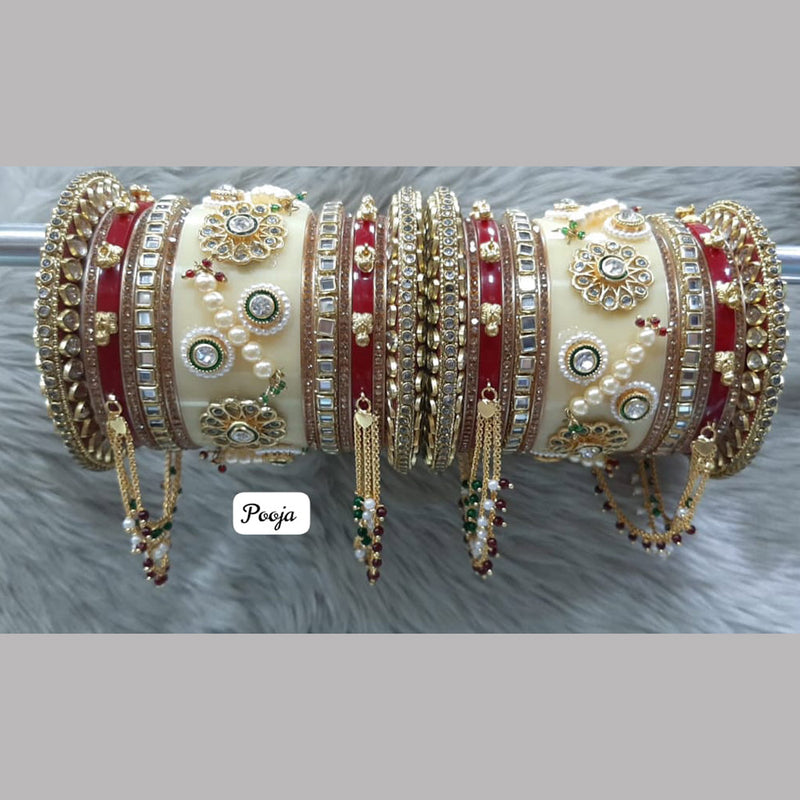 Pooja Bangles Gold Plated Bangle Set