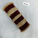 Pooja Bangles Gold Plated Velvet Bangles Set