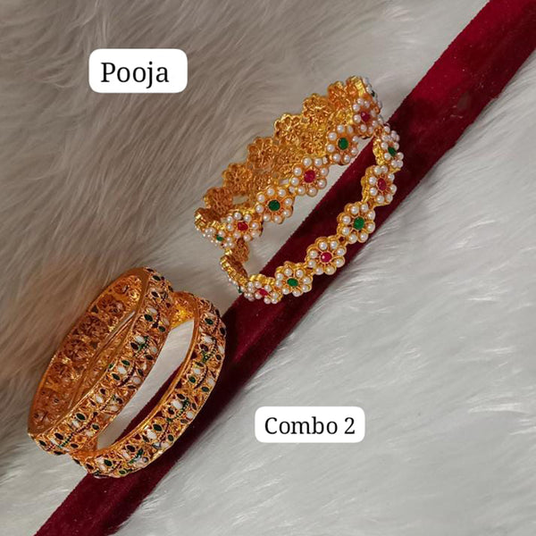 Pooja Bangles Gold Plated Bangle Set