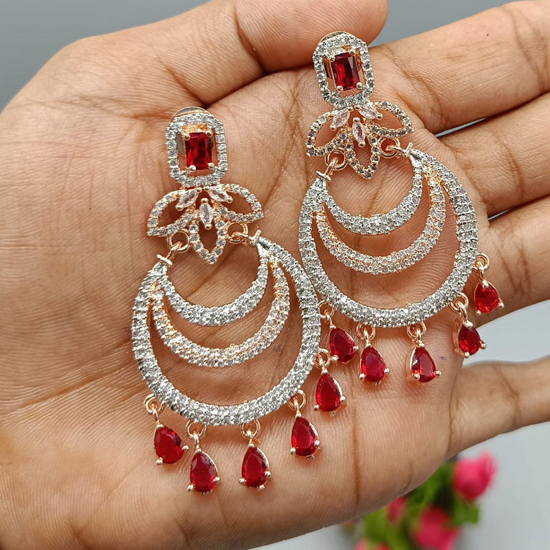 Pooja Bangles 2Tone Plated AD Stone Dangler Earrings