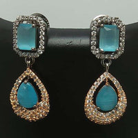 Pooja Bangles 2Tone Plated AD Stone Dangler Earrings