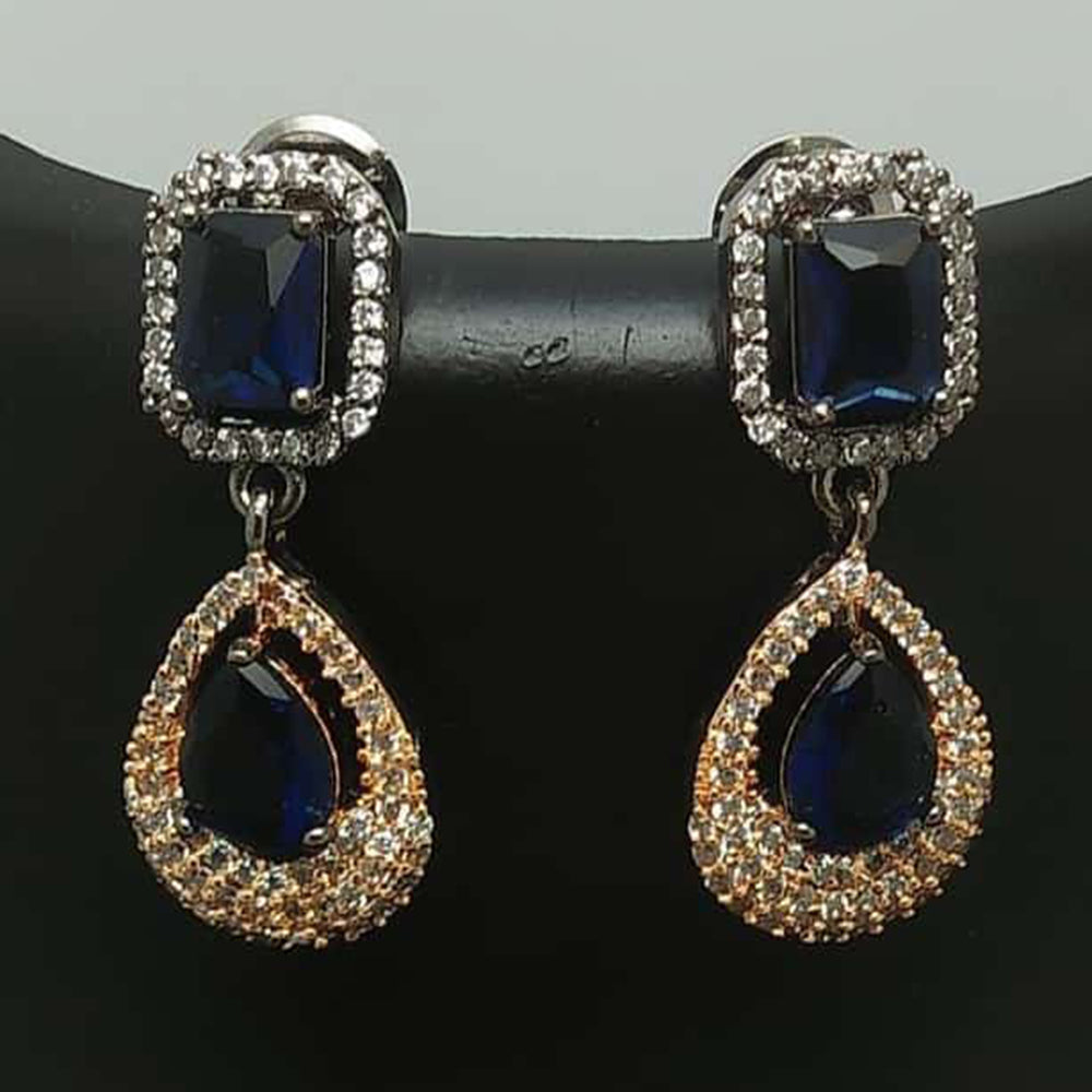 Pooja Bangles 2Tone Plated AD Stone Dangler Earrings