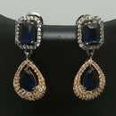 Pooja Bangles 2Tone Plated AD Stone Dangler Earrings