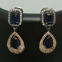 Pooja Bangles 2Tone Plated AD Stone Dangler Earrings