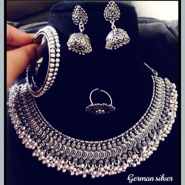 Pooja Bangles Silver Plated Jewellery Combo