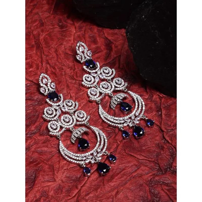 Pooja Bangles Silver  Plated AD Stone Dangler Earrings