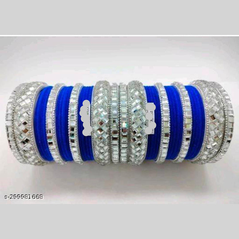 Pooja Bangles Silver Plated Velvet Bangles Set