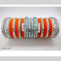 Pooja Bangles Silver Plated Velvet Bangles Set
