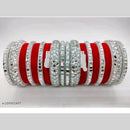 Pooja Bangles Silver Plated Velvet Bangles Set