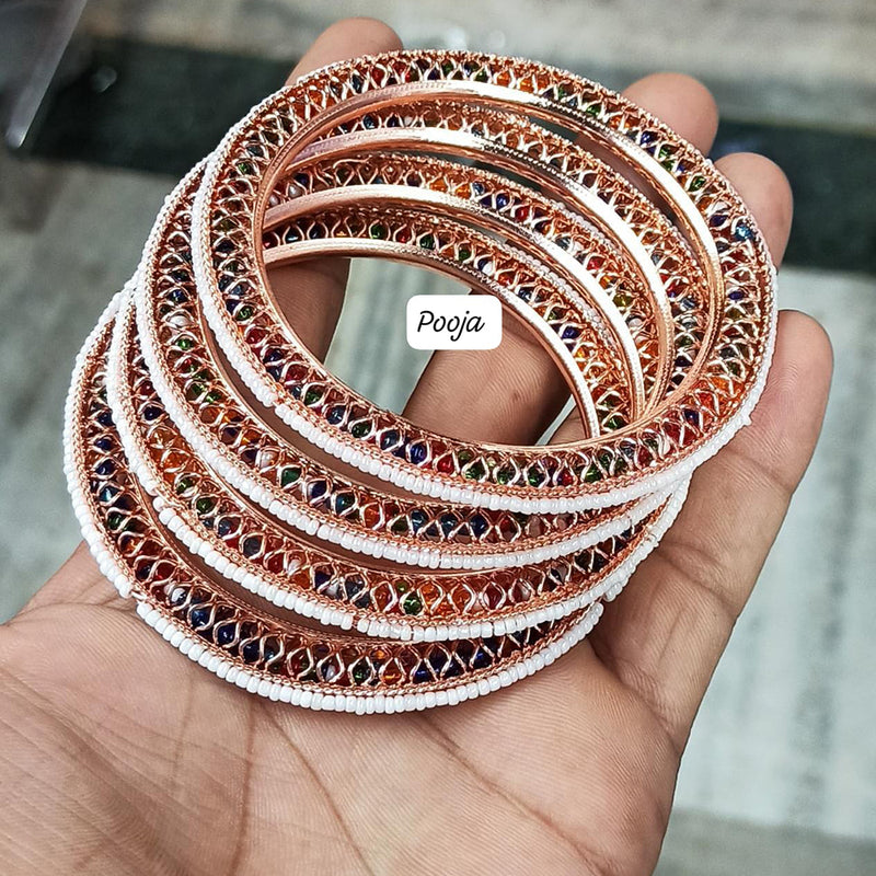 Pooja Bangles Rose Gold Plated Bangles Set