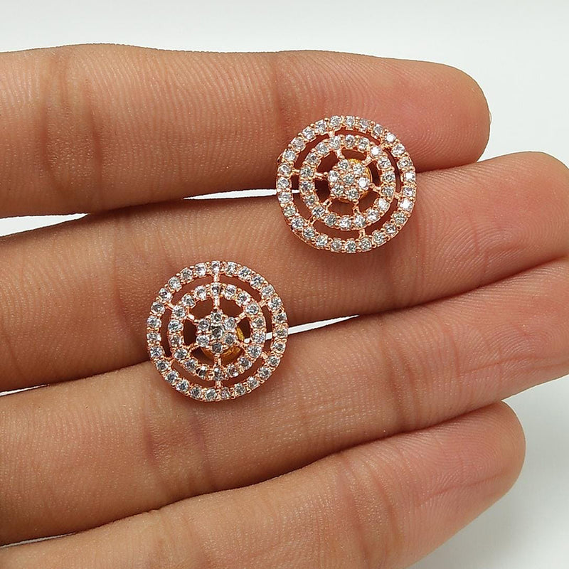 Pooja Bangles Rose Gold Plated Stud Earrings