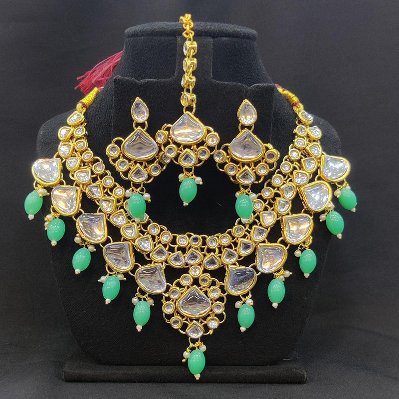 Pooja Bangles Gold Plated Kundan Stone Necklace Set